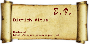 Ditrich Vitus névjegykártya